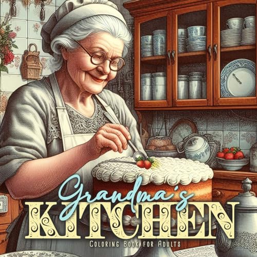 Grossmutters Küche Malbuch für Erwachsene: Küchen Malbuch für Erwachsene | Grossmütter Malbuch Erwachsene | alte Küchen mit zauberhaften Großmüttern | ... Coloring Book for Adults Grandma Portraits